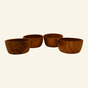 Hand-turned set of four cherry cups
