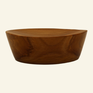 Hand-turned apple lap bowl for supported spinning – No. 2