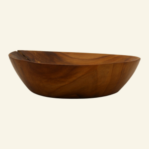 Hand-turned apple lap bowl for supported spinning – No. 3