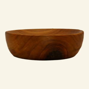 Hand-turned apple lap bowl for supported spinning – No. 4
