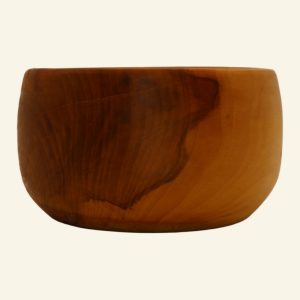 Hand-turned apple lap bowl for supported spinning – No. 5