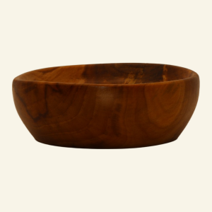 Hand-turned apple lap bowl for supported spinning – No. 6