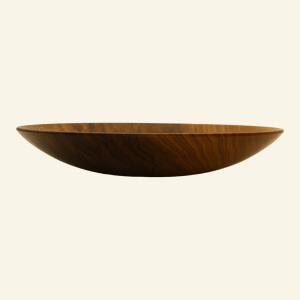Hand-turned black limba bowl