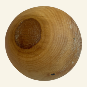 Hand-turned lime decorative ball – No. 7