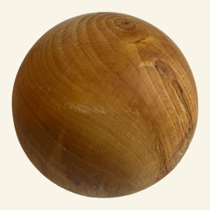 Hand-turned lime decorative ball – No. 9