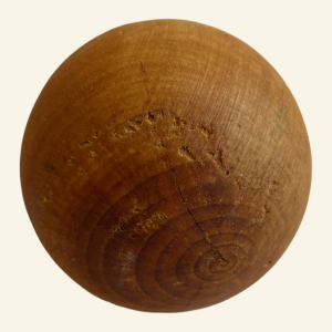 Hand-turned lime decorative ball – No. 10
