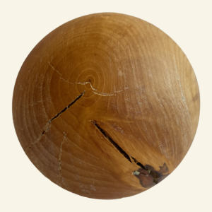 Hand-turned lime decorative ball – No. 3