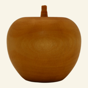 Hand-turned lime wood decorative apple