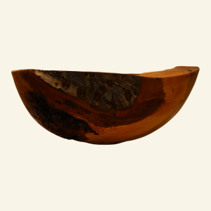 Hand-turned apple bowl large