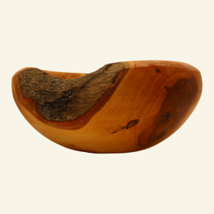 Hand-turned cherry with bark bowl