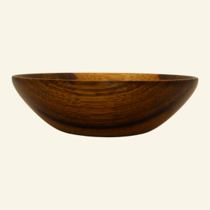 Hand-turned limba wood bowl