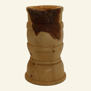 Hand-turned pine candle or flower holder