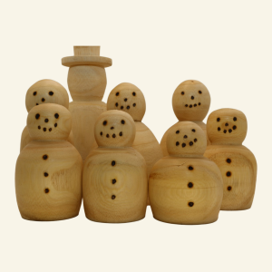 Hand-turned scary snowmen