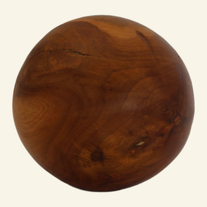 Hand-turned wild cherry decorative ball