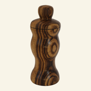 Hand-turned zebra wood trinket box